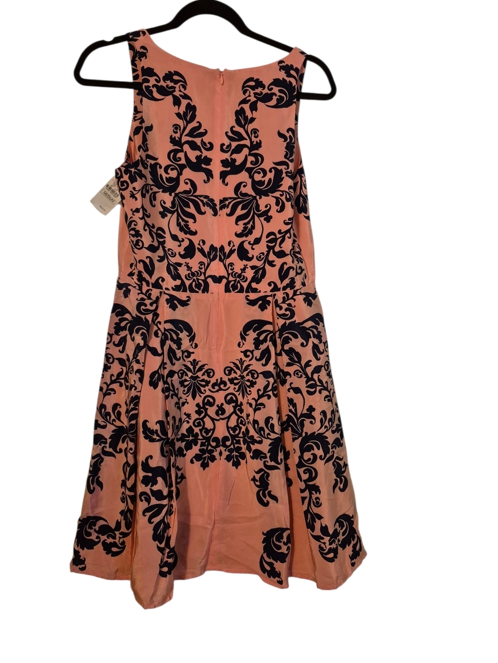 Amanda Uprichard NWT 100% Silk Pink/ Navy Sleeveless Mini Dress Medium - Picture 2 of 6